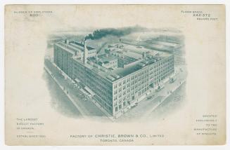 Picture of a large factory building with white border. 