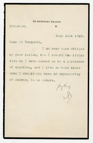 Typed letter.