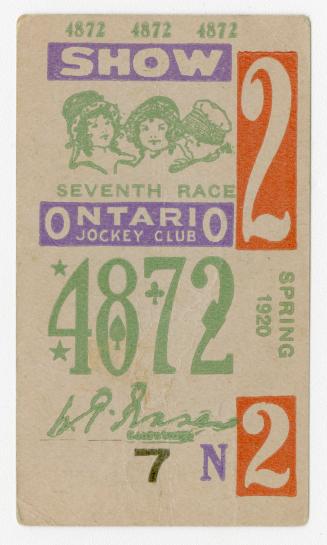 Ontario Jockey Club Spring 1920 seventh race