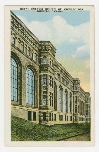 Colorized photograph of a large stone building in the Italianate style.