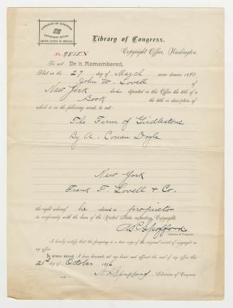 Typescript letter on "Library of Congress" letterhead