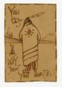 Picture shows the back of an indigenous man wearing a blanket around his shoulders and a feathe…