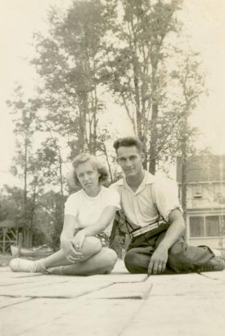 Black and white photograph of Gordon "Don" Abbott with girlfriend Margaret