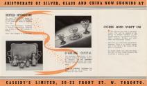 Advertisement for: silver plated tableware, fine bone china tableware, crystal glasses and gobl ...