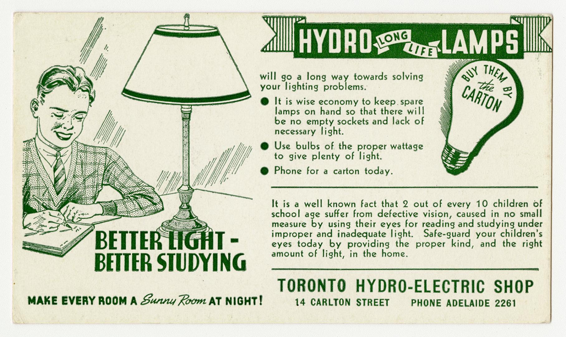 Illustration of a teenage boy studying by the light of a lamp. He is wearing a plaid v-neck swe…