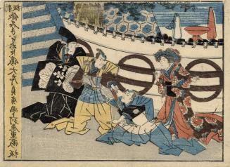 Japanese print of Kanadehon chūshingura, act 2 (polychrome)