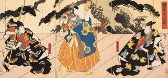 Japanese print of scene from Kabuki play "Soga Monogatari" (polychrome)