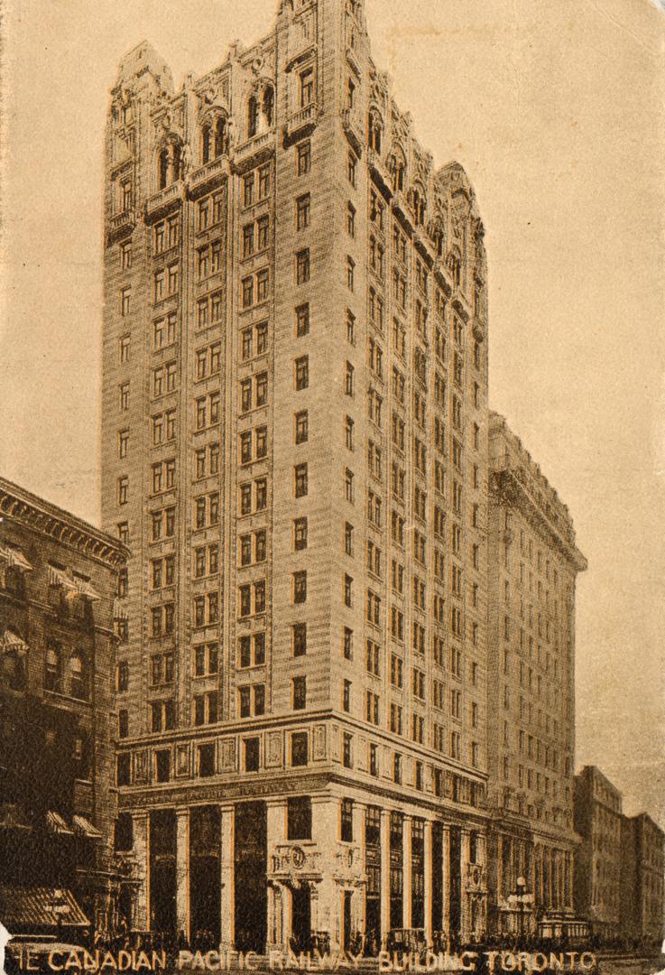 Black and white photograph of a skyscraper.