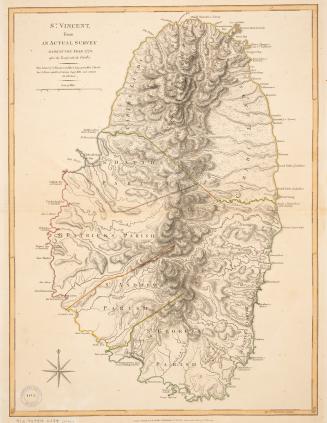 St. Vincent from an actual survey made in the year 1773, after the treaty with the Caribs