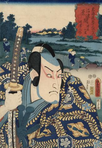 Japanese print of the actor Bandō Mitsugorō IV as Kawazu Saburō (polychrome)