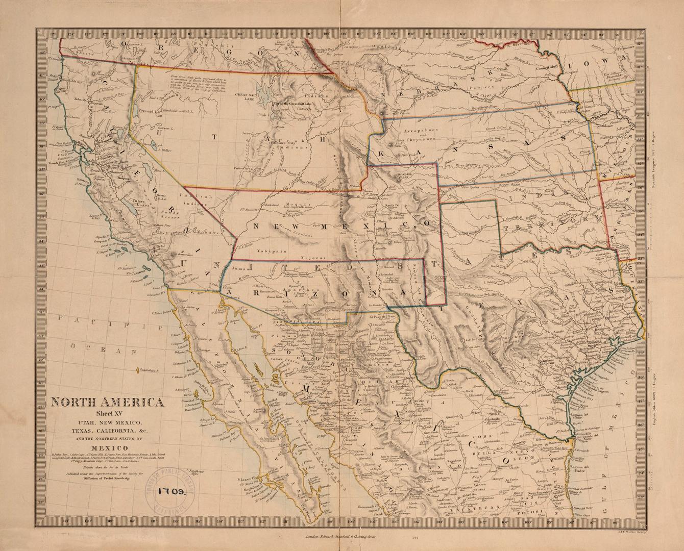 North America sheet XV Utah, New Mexico, Texas, California &c. and the northern states of Mexico