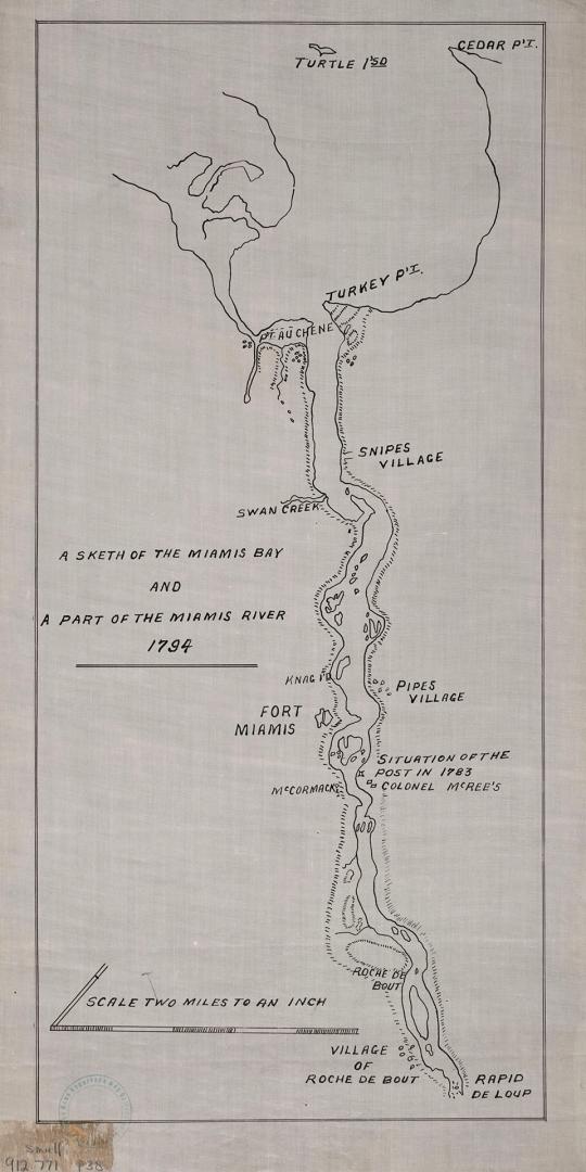 A sketch of the Miamis Bay and a part of the Miamis [Maumee] River 1794