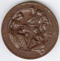 Bronze medal, die struck.(reverse) Britannia right facing with shield and trident, lion at her  ...