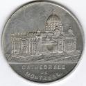 Aluminum medal.(reverse) Image of Cathédrale Marie-Reine-du-Monde, inscription "CATHEDRALE DE  ...