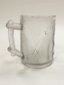 A pressed glass tankard issued by Henry Greener Glass to commemorate Edward "Ned" Hanna's victo…