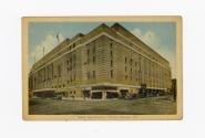 Colour postcard depicting the exterior corner of the original Maple Leafs Gardens building at C ...