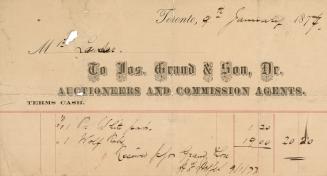 To Los. Grand & Son, Dr. Auctioneers and commission agents.