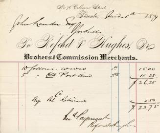 To Reford & Hughes, Dr. Brokers and Commission Merchants.