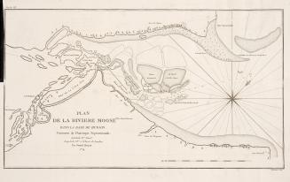 Plan de la Rivière Moose dans la Baie de Hudson. Continent de l'Amerique septentrionale: Latitude 53d. Nord. Longitude 83d. a l'Ouest de Londres. Par Samuel Hearne 1774