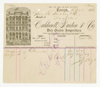 Bought of Caldecott, Burton & Co. Dry Goods Importers