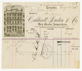 Bought of Caldecott, Burton & Co. Dry Goods Importers