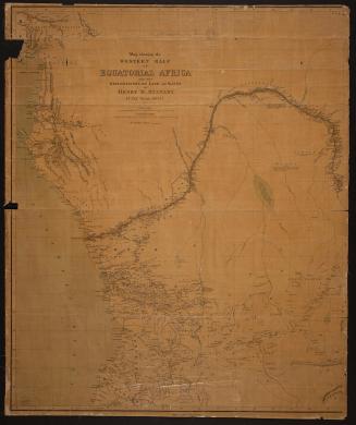 Map showing the Western half of equatorial Africa and the explorations by land and water of Henry M. Stanley in the years 1874-77