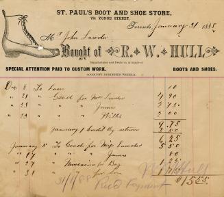 Receipt of customer John Lauder Esq. Part of Morris Norman donation of business papers, 2002. 