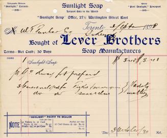Receipt of customer John Lauder Esq. Part of Morris Norman donation of business papers, 2002. 