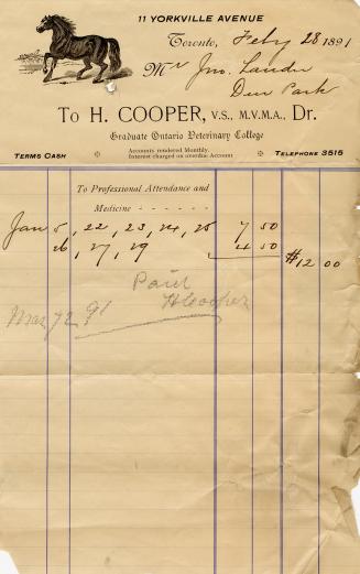 Receipt of customer John Lauder Esq. Part of Morris Norman donation of business papers, 2002. 
