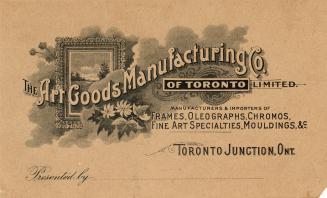 Illustrated image of a landscape painting with an ornate frame, and flowers in front of the fra…