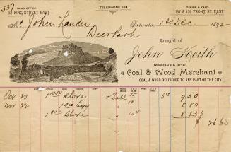 Receipt of customer John Lauder Esq. Part of Morris Norman donation of business papers, 2002. 