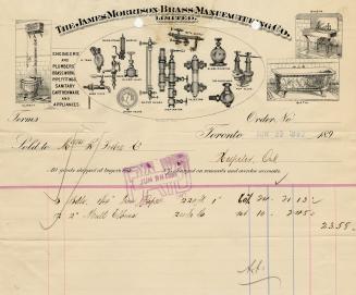 Receipt of customer John Lauder Esq. Part of Morris Norman donation of business papers, 2002. 