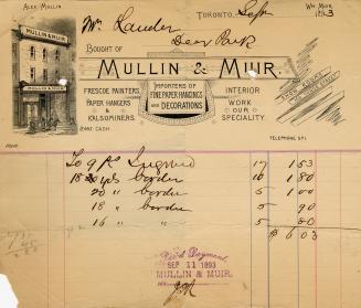 Receipt of customer John Lauder Esq. Part of Morris Norman donation of business papers, 2002. 