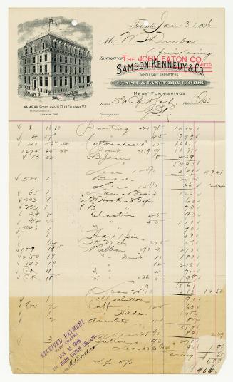 Bought of The John Eaton Co. Limited