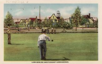 Lawn bowling amid pleasant surroundings