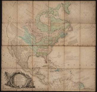 A general map of North America; in which is express'd the several new roads, forts, engagements, &c., taken from actual surveys and observations made in the army emply'd there, from the year 1754 to 1761: drawn by the late John Rocque, topographer to His Majesty.  
