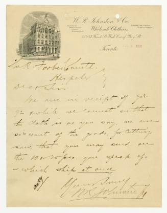 W.R. Johnston & Co. Wholesale Clothiers.