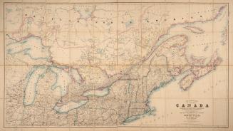 Stanford's map of the Dominion of Canada, comprising Ontario, Québec, New Brunswick & Nova Scotia with Breton Id. also the separate province of Prince Edward Island extending from the Gulf of St. Lawrence to Lake Superior and including the adjacent parts of the United States from New York to Chicago with the railways, roads & canals 