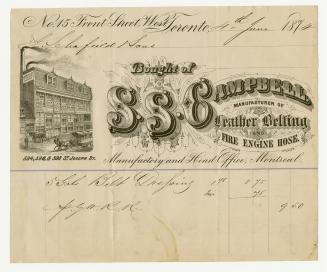 Bought of S.S. Campbell. Manufacturer of Leather Belting and Fire Engine Hose.