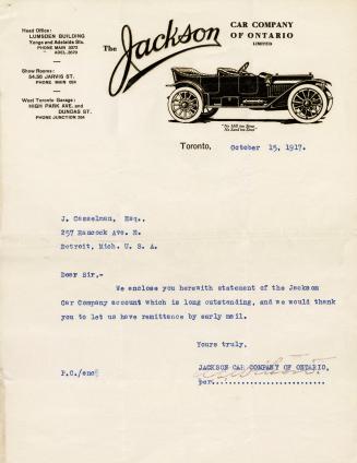 The Jackson Car Company of Ontario Limited (2 items in 3 pieces)