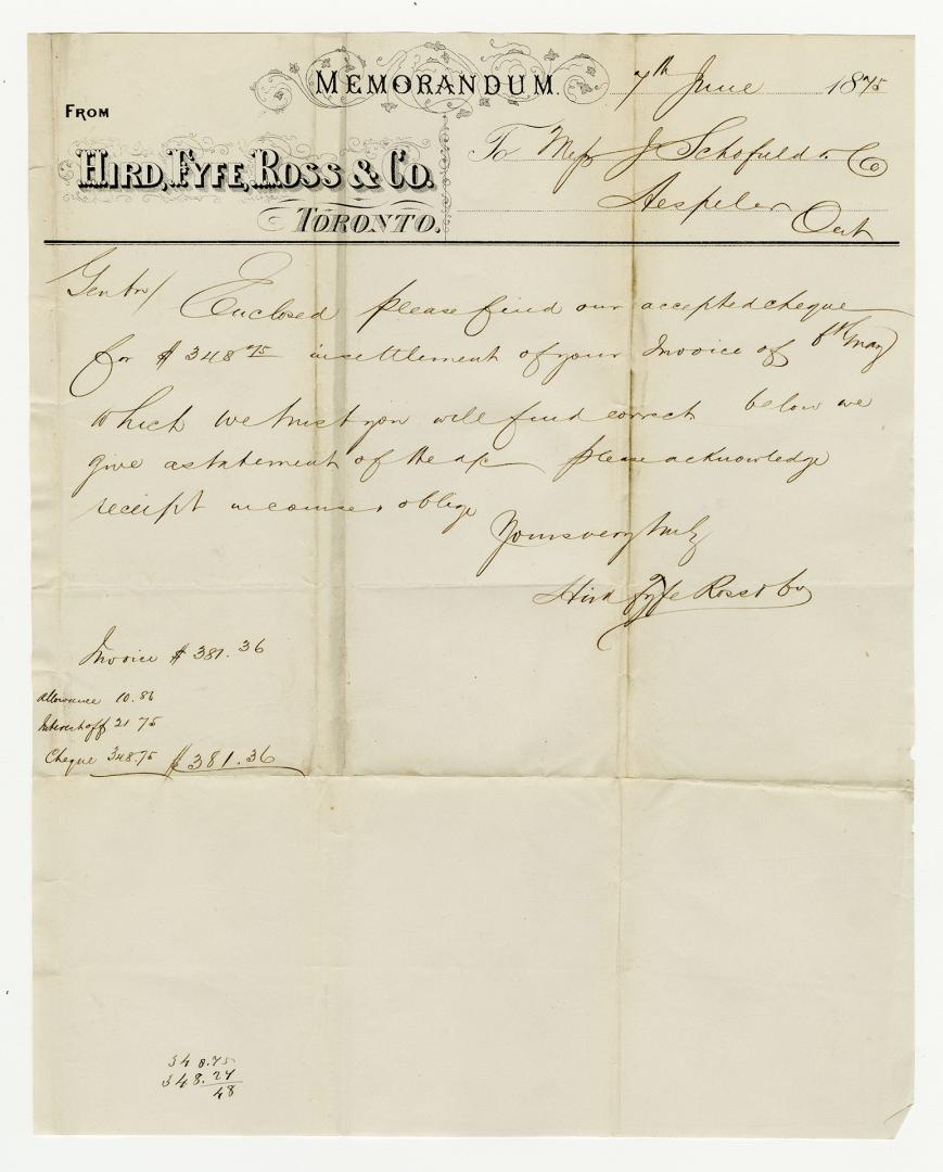 Hird, Fyfe, Ross & Co. Toronto.