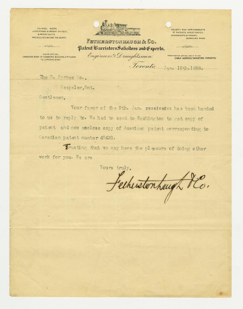 Fetherstonhaugh & Co. Patent Barristers, Solicitors and Experts, Engineers & Draughtsmen.