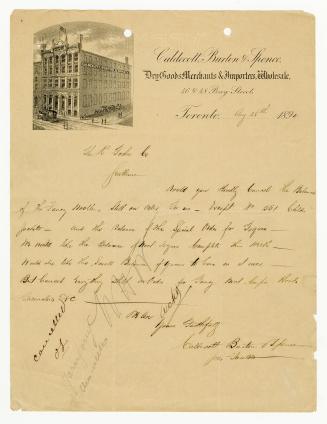 Caldecott, Burton & Spence. Dry Goods Merchants & Importers, Wholesale.