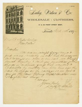 Lailey, Watson & Co. Wholesale Clothiers.