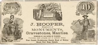 J. Hooper, Manufacturer of monuments, gravestones, mantles worker in all kinds of marble