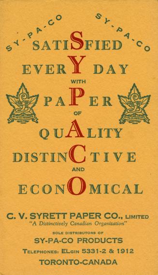 SY-PA-CO Satisfied Everyday with Paper of Quality Distinctive and Economical 