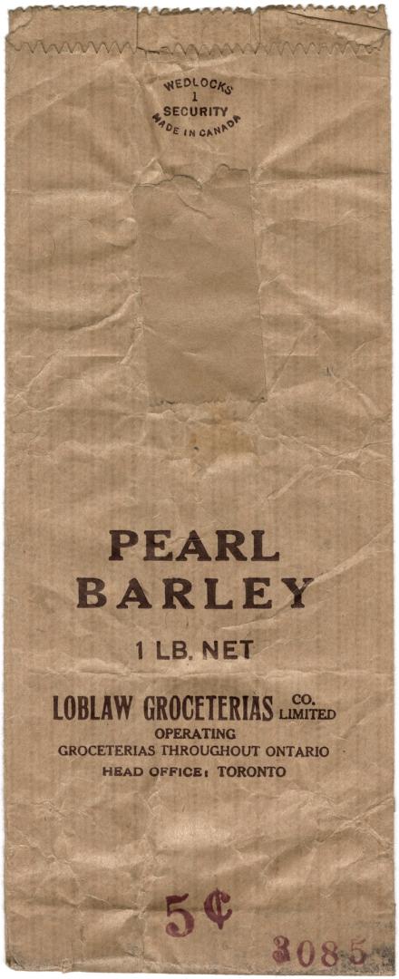 Pearl barley 1lb. net Loblaw Groceterias Co. Limited 