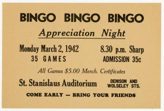 BIngo BIngo BIngo appreciation night