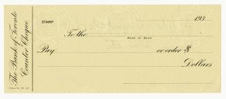 The Bank of Toronto Counter Cheque