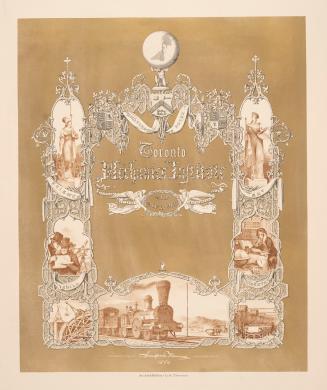 Poster size diploma with gold background and ornate silver letter and design with crests and fi…
